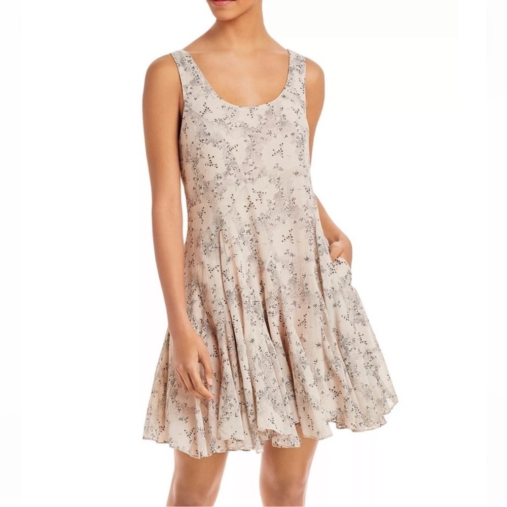 Rebecca Taylor Scoop Neck Godet Dress in Floral Silk‎ Blend Size 0